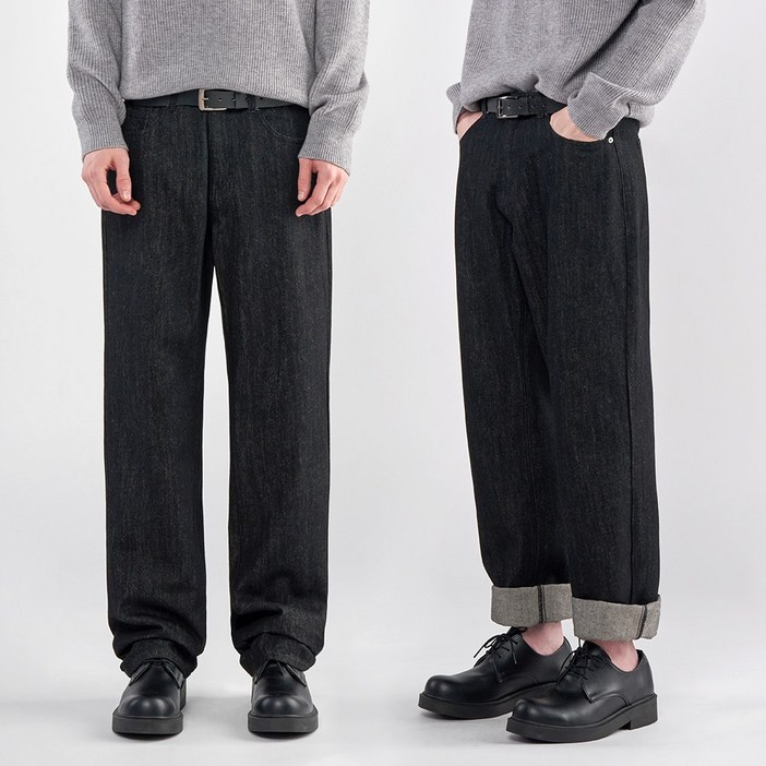 팀스핏품질보증 남성용 3038 세미 와이드 청바지 프리미엄 코튼 데님팬츠 빅사이즈