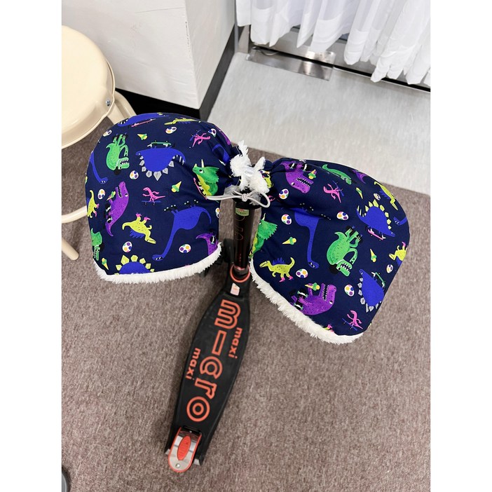 킥보드장갑  킥보드손잡이 킥보드워머  방한용품 손잡이장갑 자전거장갑 네이비 공룡