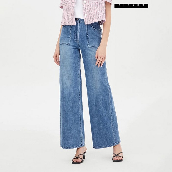 시슬리 셀럽 착용 아웃 포켓 와이드 데님 팬츠 SADPC5531