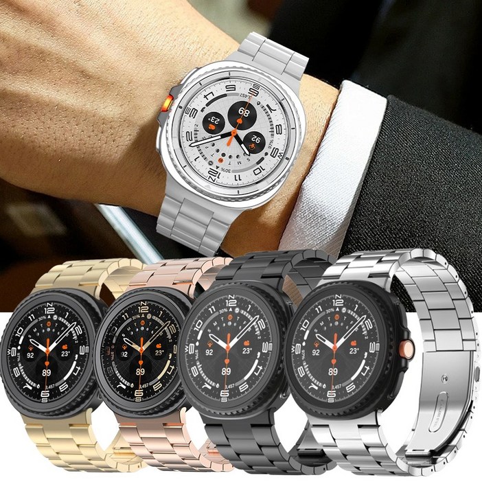 오르몽트 갤럭시워치8 클래식 메탈 스트랩 40mm 44mm 46mm 호환, 실버