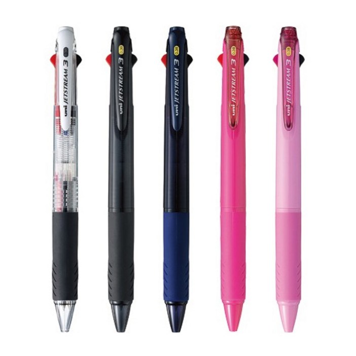 제트스트림 3색 펜 0.38mm SXE340038, 투명, 2개