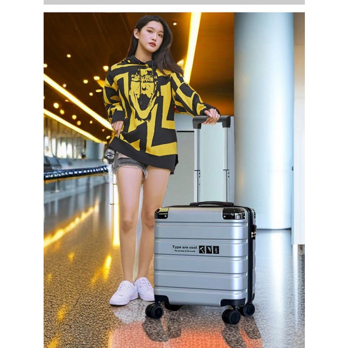 여행용 경량 캐리어 18인치 기내용 수하물 가방 사용이 편리한 소형 트롤리 케이스 남녀 공용 고급스러운 디자인 필수 아이템