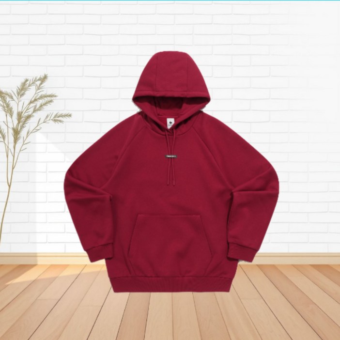 르꼬끄 긴팔티 / 유니 기모 루즈핏 후드 / DEEP RED QQ423LHDO2 - ihj