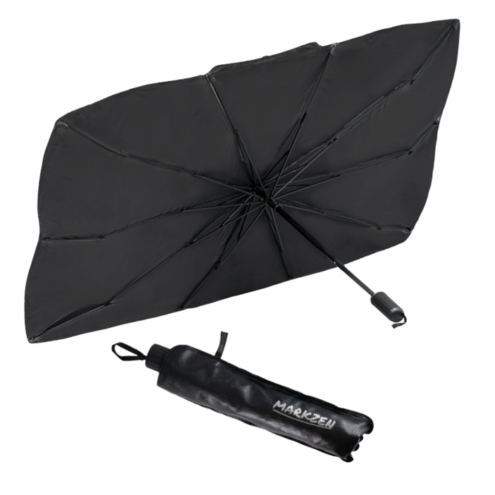 마크젠 앞유리 차량용 햇빛가리개 우산형, 블랙, 1개