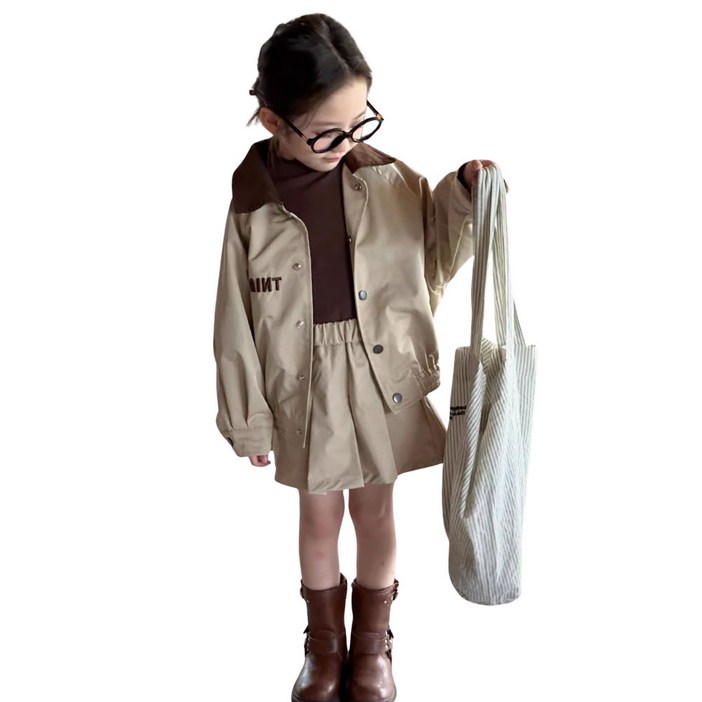 상상키즈 빈티지 무드 자켓 스커트 상하복 세트