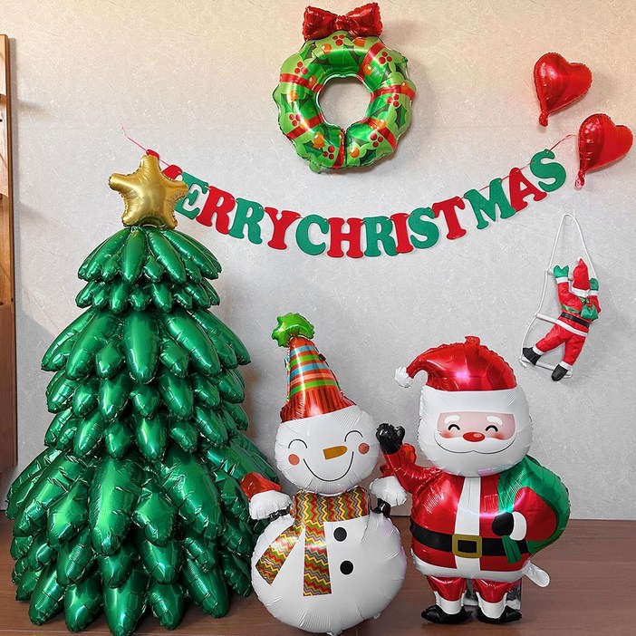 파티굿즈 크리스마스 테마 풍선세트 가랜드 홈파티 장식