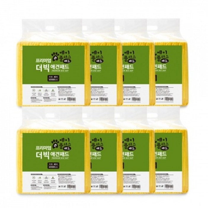 에이플러스 프리미엄 더빅 대형 애견 배변패드 40매 8개 60x80cm, 8개, 40개입