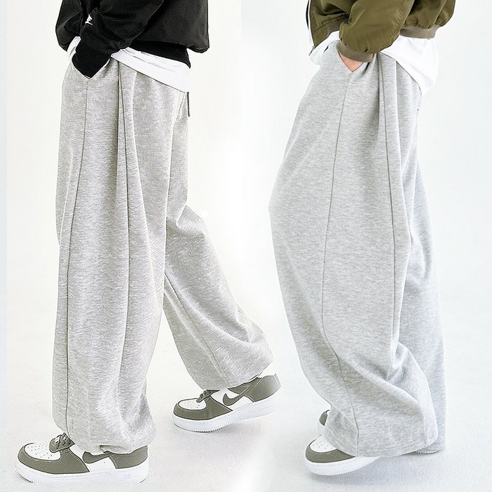 에스티오 2in1투웨이 봄가을 M2XL 밑단조임 사이드핀턱 벌룬트레이닝 팬츠 밑단스트링