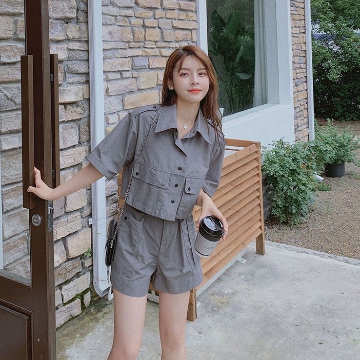 Asure  여성 반팔 세트 반팔 반바지 투피스 세트 트레이닝 세트