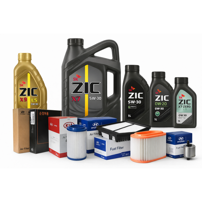 그랜저 IG 17년형 16-19년식 R 2.2 디젤 7L 순정필터 지크오일 X7 ZERO LS 30, 1세트, 그랜저, 현대