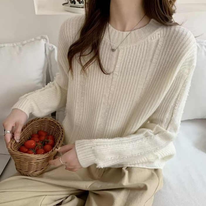 르코앤드라코 여성 캐주얼 태슬 디자인 풀오버 니트 스웨터