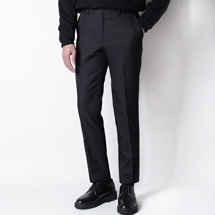 디아웃핏 남성 프리미엄 겨울 기모 히든밴딩 울 슬랙스 빅사이즈 정장바지 구김없는 링클프리 스판 팬츠
