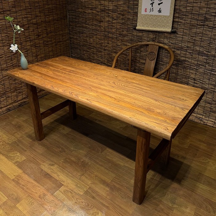 RADY 우드슬랩 고재 원목 식탁 테이블 업소용 카페 4인용, 4인용, 우드