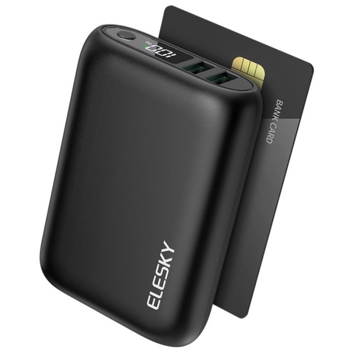 ELESKY엘스키 초미니 보조배터리 22.5W 고속충전 LED 잔량표시3개 멀티단자 10000mAh DB06
