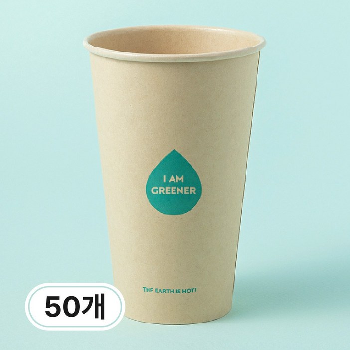 아이엠그리너 일회용 대나무 종이컵 16온스 470ml, 1세트