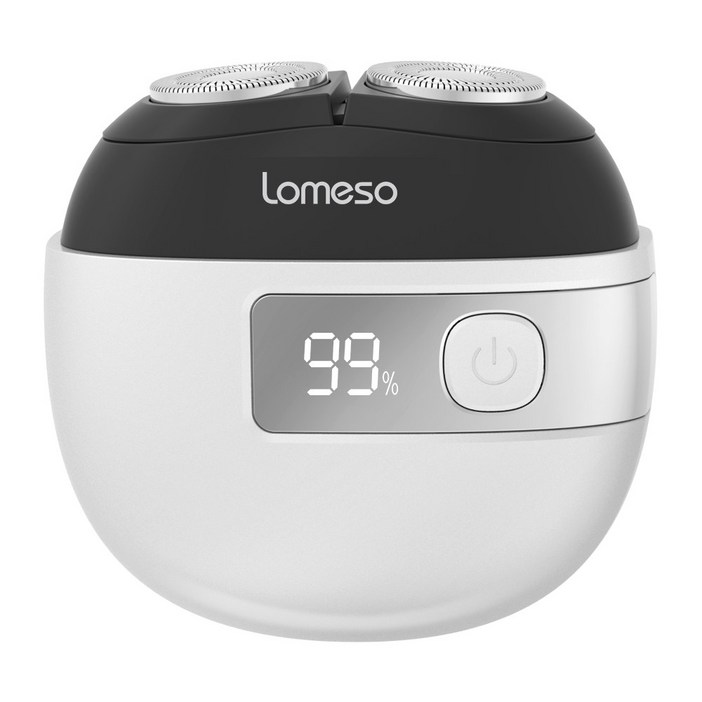 LOMESO 휴대용 전기면도기 미니 전동면도기 IPX7 방수형 남자 수염 충전식 무선 남성 여행용, 실버