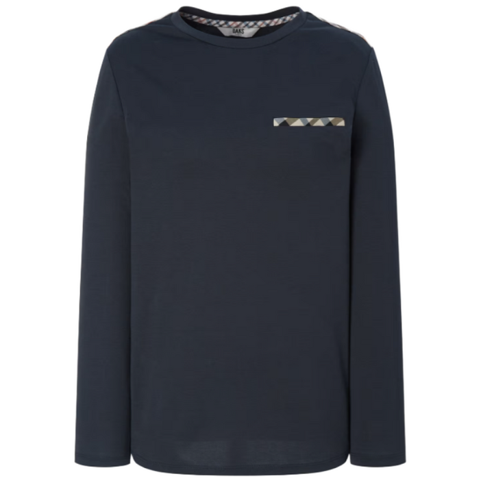 정품 빅세일 닥스 레이디스 체크 포켓 라인 포인트 면혼방 긴팔 티셔츠