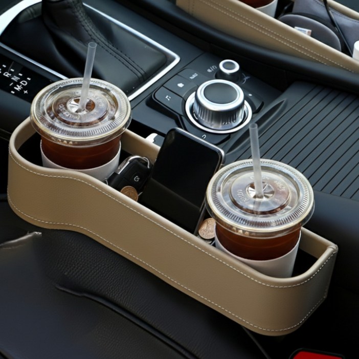 에이데이즈 공간활용 차량용 틈새 수납함, 베이지, 1개