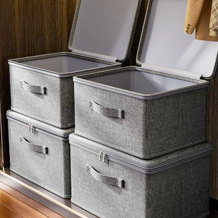 레디박스 대용량 손상 걱정없는 지퍼 커버형 다용도 수납 이불 의류 옷 정리함, 6개, 딥그레이