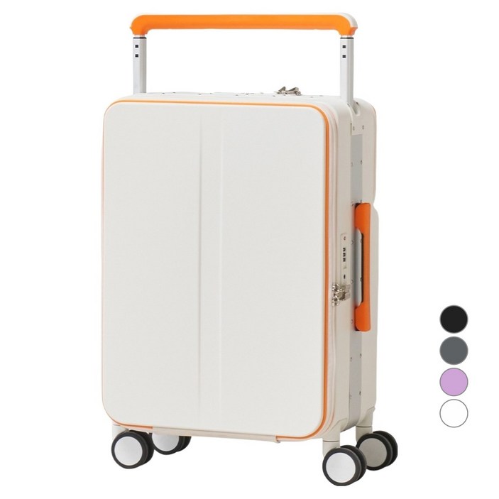 큐랑 바르셀로나 양면 포켓 플립 기내용 캐리어