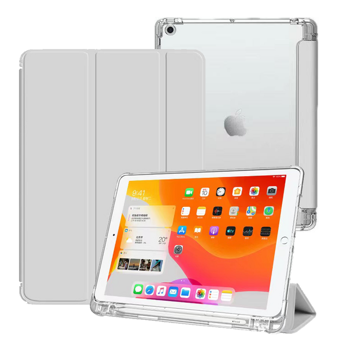 태블릿나라 클리어 애플펜슬 수납 태블릿 케이스, 그레이