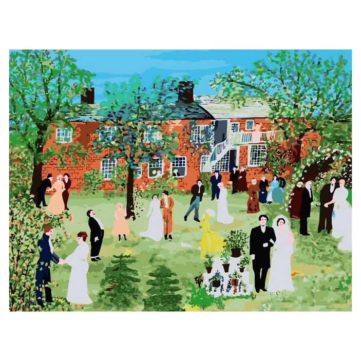 모모픽스페인팅 DIY 명화 그리기 60 x 75 cm, WP22 그랜마모지스 시골결혼식, 1개