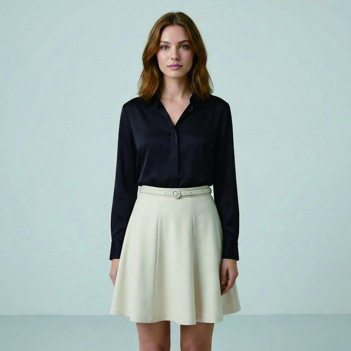 올리브데올리브 여성용 플레어 벨티드 스커트