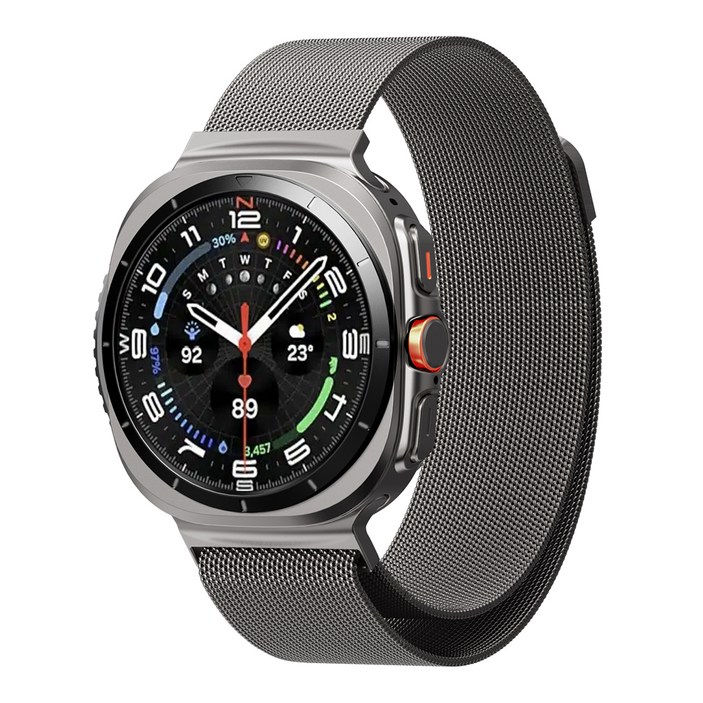 칸탐 갤럭시워치 클래식 밀레니즈 메탈 스트랩, 티타늄 실버, 1개