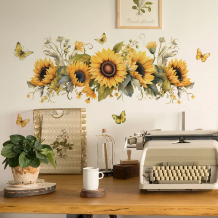 스타리움 인테리어 벽면 데코 포인트 스티커 해바라기