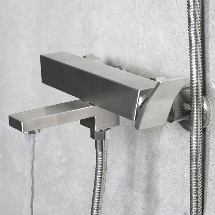 로딘 샤워기수전 사각 무광 욕실 스텐304 샤워수전 욕조 샤워기 수도꼭지 교체 IN134, 1개