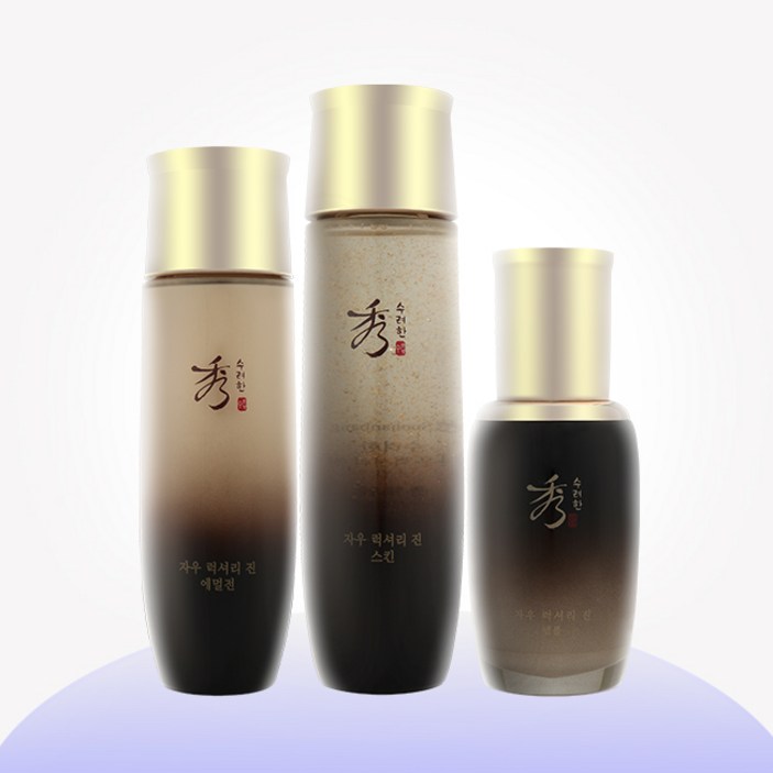 수려한 자우 럭셔리 진 기초 3종(스킨+에멀전+앰플), 1세트