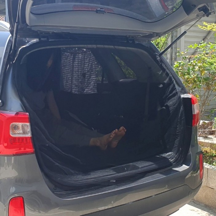 차량용 차박 트렁크 모기장 블랙