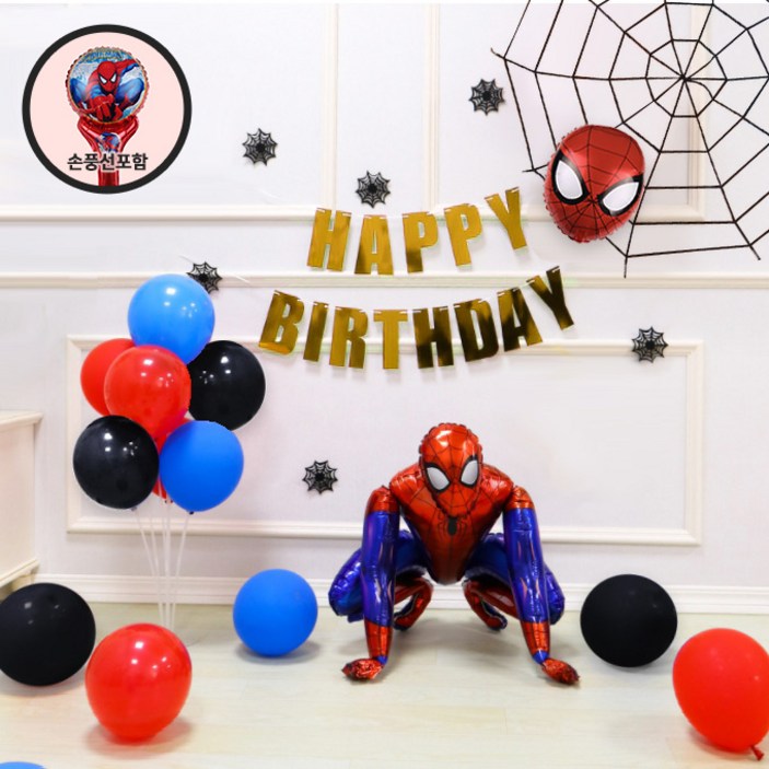 파티지 스파이더맨풍선 히어로풍선 모음 생일풍선 세트 배트맨 아이언맨