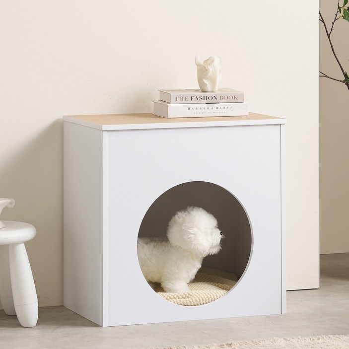 잉글랜더 오트 강아지집 고양이 숨숨집 겸용 협탁 600*600