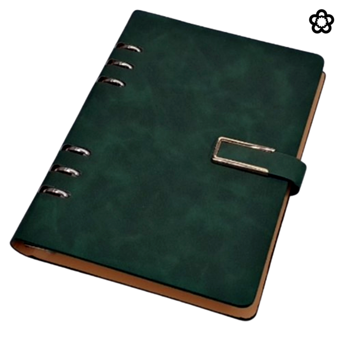 6공 가죽 다이어리 A5 가죽 다이어리 회사 교사 유선 자석 카키 그린