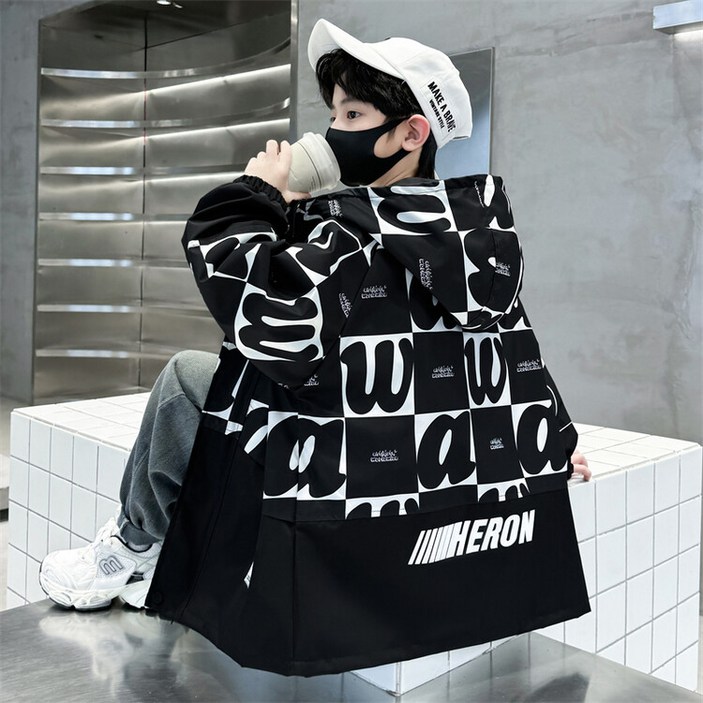 비비키드 벤 남아 외투 봄 가을 신상 코트 초중생 초등생 재킷 AW글 바람막이 루즈핏 후드집업