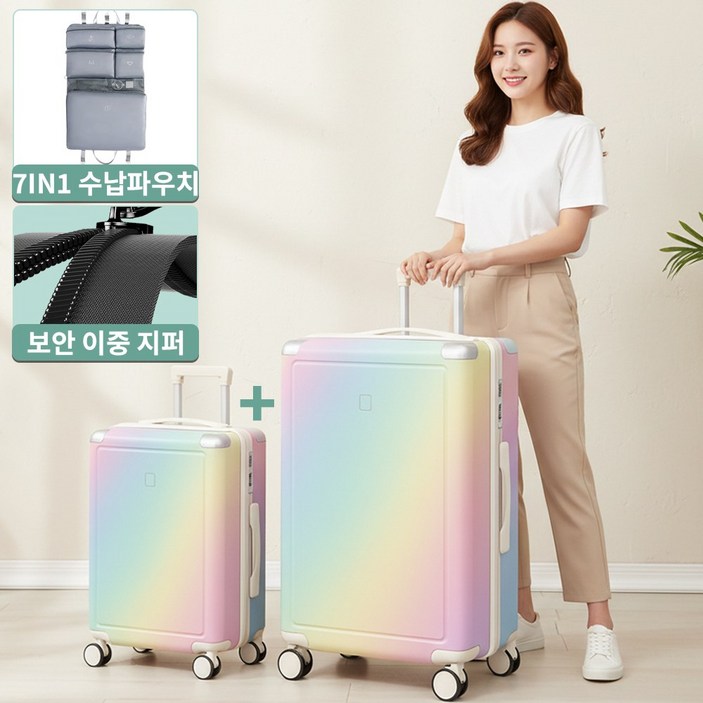 씽크라이프 찢김방지 이중지퍼 캐리어 TypeC충전포트 여행용 기내용