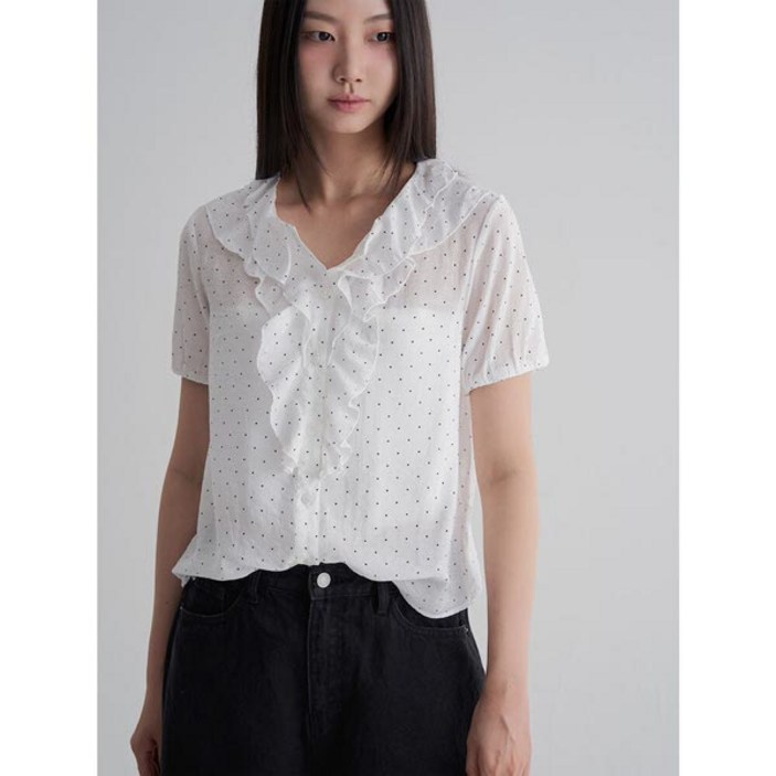 [에잇세컨즈] 도트 블라우스 아이보리 (125764MQA0)