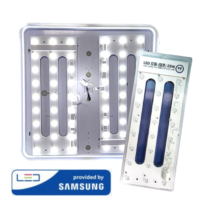 KC인증 LED모듈 삼성칩 리폼 모듈 자석등 안정기일체형 25w 420X160mm, 주광색, 1개