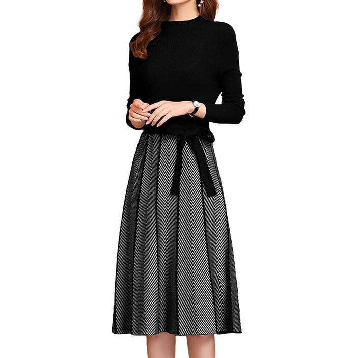 여성 다양한 스타일 연출 니트 페미닌 룩 원피스 일본출고