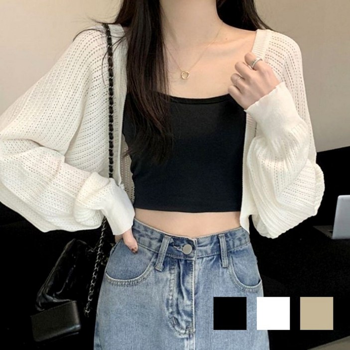 여성 여름 가디건 시원한 스몰펀칭 레이어드 볼레로 여성 여름 가디건 시원한 스몰펀칭 레이어드 볼레로