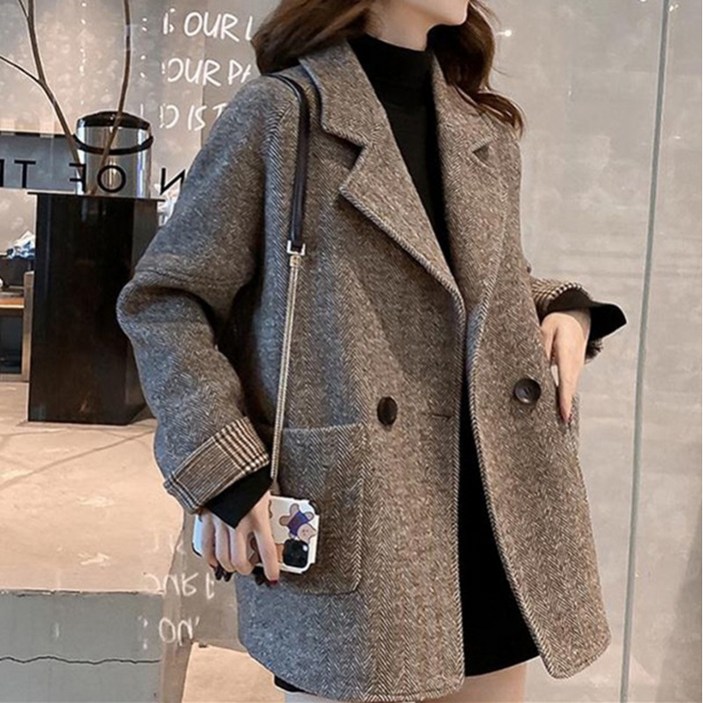 COSYEVNO 여성 모직 코트 겨울 신상 도톰 오버핏 블레이저 상의 tzk-8