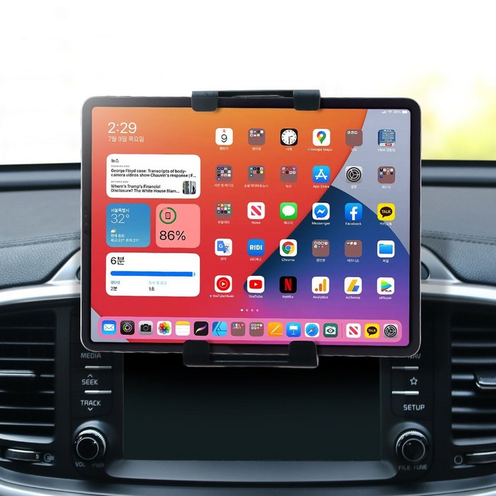 차량용 태블릿 거치대 아이패드 갤럭시탭 대쉬보드 흡착식 프리미엄 태블릿 거치대 카니발 제네시스