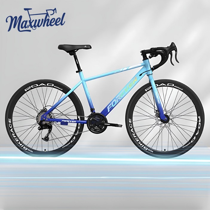 맥스휠 프리미엄 로드자전거 27단 로드바이크 출퇴근 라이딩 싸이클 입문 700c, 1개, 170cm, 오션블루