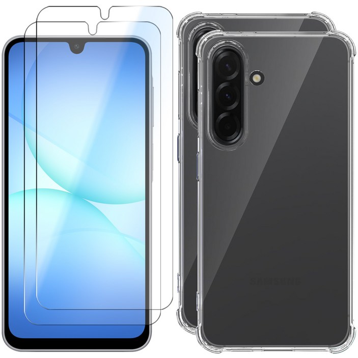 스톤스틸 갤럭시 A17 액정 보호 강화유리필름  투명 범퍼 케이스