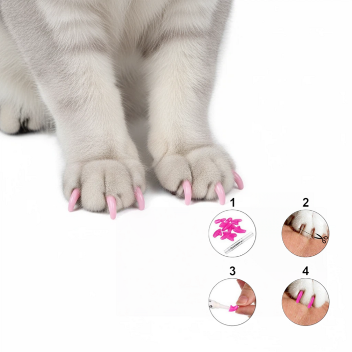 반려동물 네일캡 고양이 발톱 보호캡 접착제포함