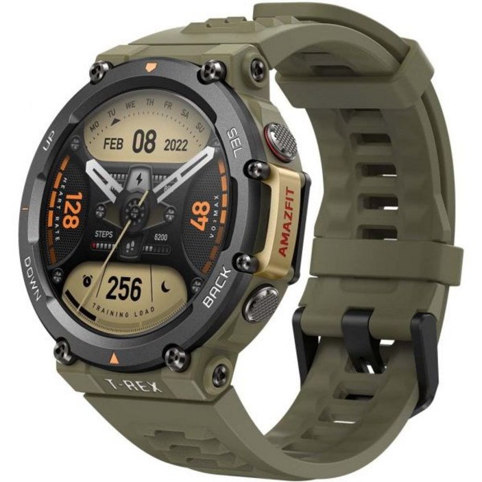 남성용 Amazfit T-Rex 2 스마트 워치 듀얼 밴드 6 위성 위치 지정 24일 배터