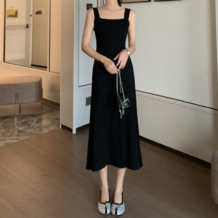 [유미르] 여자 뷔스티에 민소매 롱 원피스