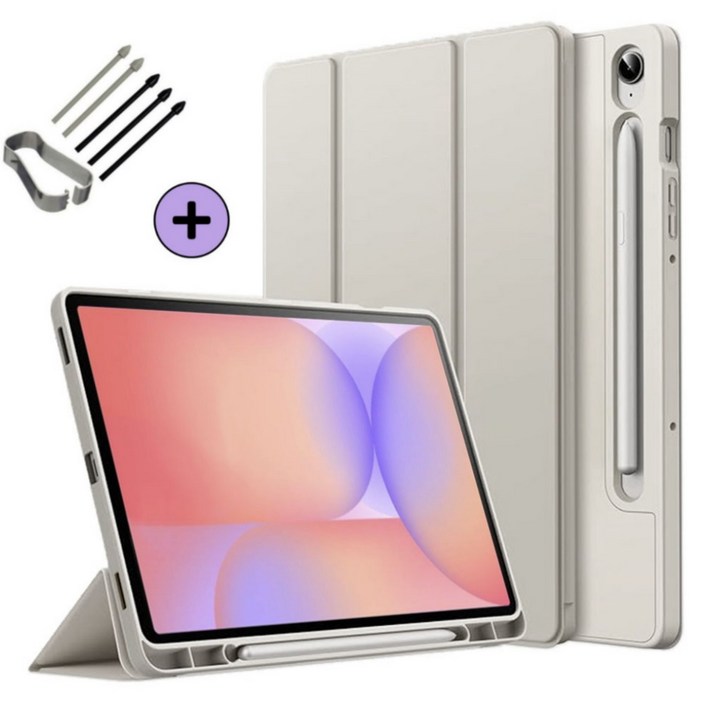 케이스나라 갤럭시탭 S10 Lite 라이트 호환 S펜슬 수납 케이스 보호 북커버 SM-X400 X406N