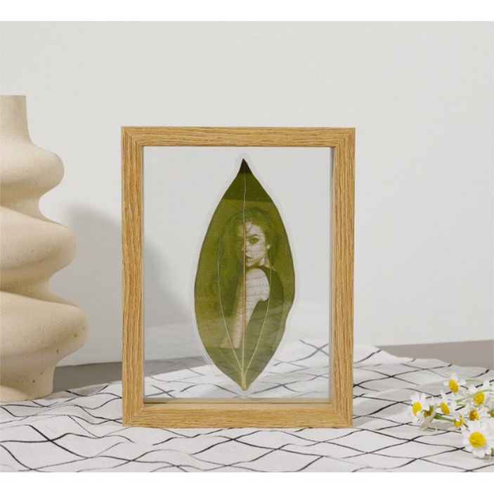 마벨인홈 드라이플라워 포토 보관형 우드 프레임 액자